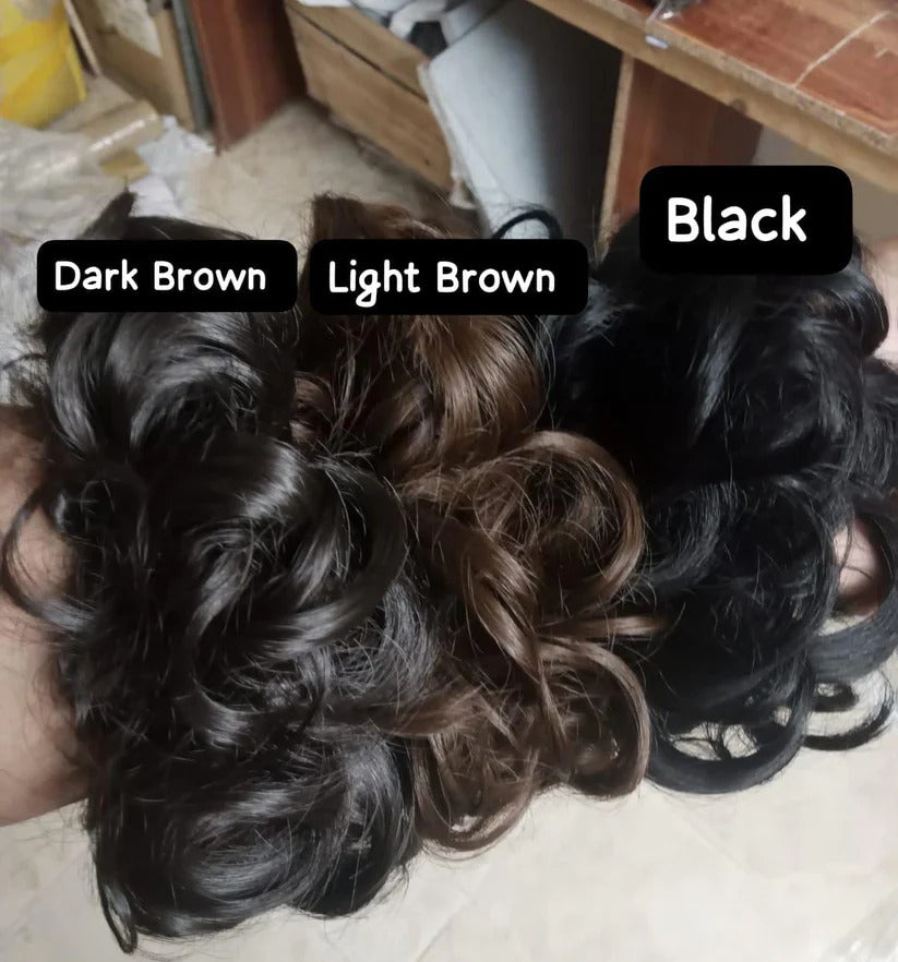 MESSY HAIR BUN EXTENSION -NATURAL LOOK SCRUNCHIE FOR INSTA VOLUME & STYLE