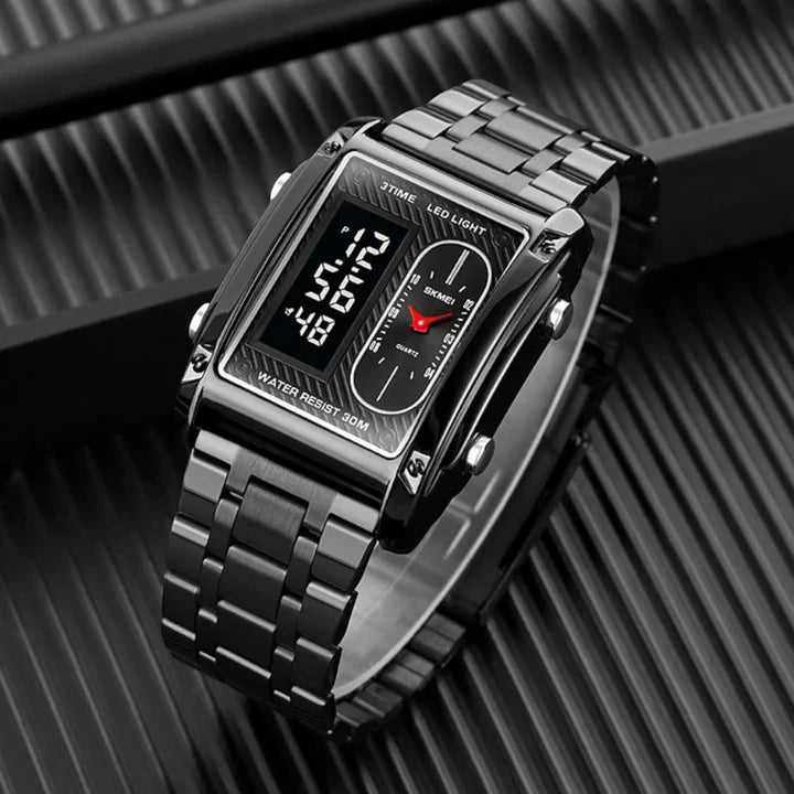 Casual black chain watch for men Skmei 1868