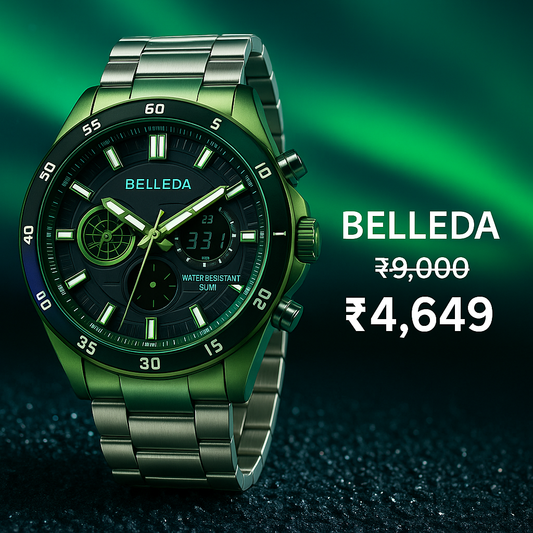 BELLEDA Dual display Silver Strap – Waterproof Sport Design