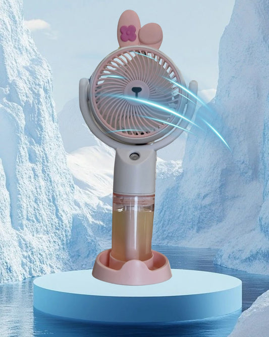 Portable Cute Handheld Fan with Water Mist Spray – Stay Cool in Style!"